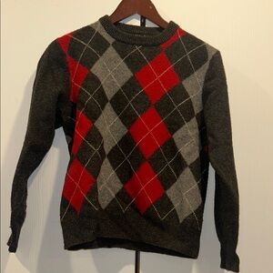 Jos. A. Bank Argyle Pattern Men's Sweater - Red and Gray